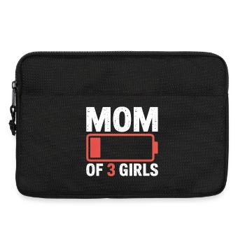 Logo de la batterie de la mère de trois filles - Sacoche pour ordinateur portable 13 pouces - noir - Devant