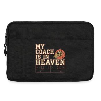My Coach Is In Heaven Christian Basketball - Laptop bag 13" - black - Front