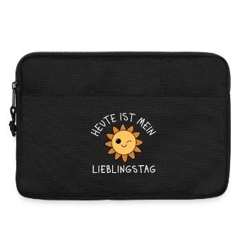 Heute ist mein Lieblingstag – Fröhliches Blumenmot - Laptoptasche 13" - Schwarz - Vorne