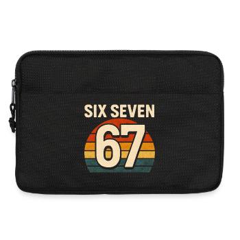Six Seven 67 Italian Brainrot Retro Sunset Meme - Sacoche pour ordinateur portable 13 pouces - noir - Devant
