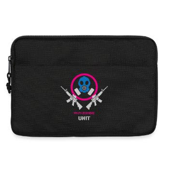 Unité anti-zombie – Masque à gaz design néon - Sacoche pour ordinateur portable 13 pouces - noir - Devant