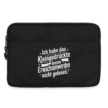 Kleingedruckte beim Erwachsenwerden - Laptoptasche 13" - Schwarz - Vorne
