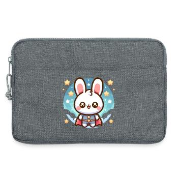 Helden Häschen Superheld Kaninchen - Laptoptasche 13" - Grau meliert - Vorne