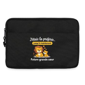 Annonce grossesse humour future grande sœur - Sacoche pour ordinateur portable 13 pouces - noir - Devant