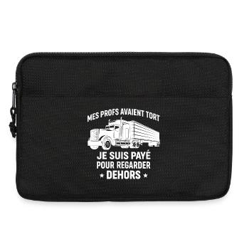 Idée Cadeau Chauffeur Poids Lourd Humour Drôle - Sacoche pour ordinateur portable 13 pouces - noir - Devant
