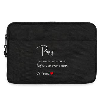 Papy Mon héros sans cape Cadeau Fête des Pères - Sacoche pour ordinateur portable 13 pouces - noir - Devant