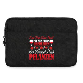 Woman can't survive with wine alone Garden - Laptop bag 13" - black - Front