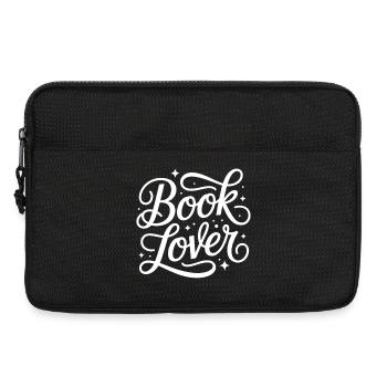 Buchliebhaber Typo-Schwung - Laptoptasche 13" - Schwarz - Vorne