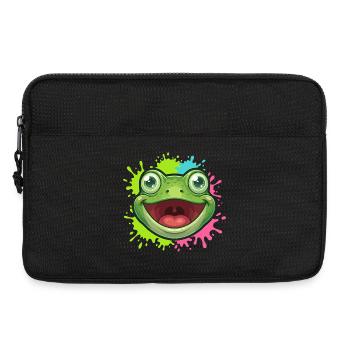 Fröhlicher Frosch Spritzer - Laptoptasche 13" - Schwarz - Vorne
