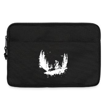 Mountainbiking Zeichnung - Laptoptasche 13" - Schwarz - Vorne