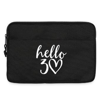 Bonjour Cœur de scénario pour les 30 ans - Sacoche pour ordinateur portable 13 pouces - noir - Devant