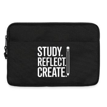 Study Reflect Create Typography Art - Laptop bag 13" - black - Front