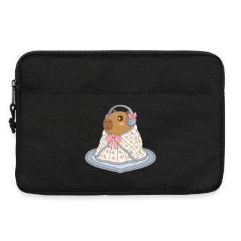 Cute Capybara Earmuffs Blanket - Cozy Apparel - Laptop bag 13" - black - Front