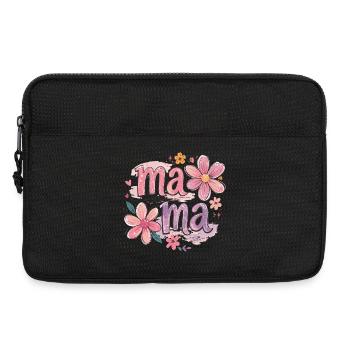 MAMA große Blumen und rosa Schleife | Retro-Stil - Laptoptasche 13" - Schwarz - Vorne