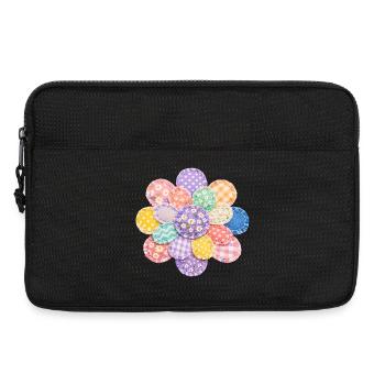 Bunte Blume Patchwork Kissen Vintage Design - Laptoptasche 13" - Schwarz - Vorne
