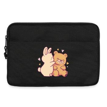 Hase Bär Shirt - Laptoptasche 13" - Schwarz - Vorne