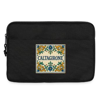 Caltagirone Fliesen Ornament - Laptoptasche 13" - Schwarz - Vorne