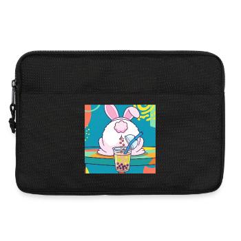 Bubble Tea Boba Drôle de Lapin mignon - Sacoche pour ordinateur portable 13 pouces - noir - Devant