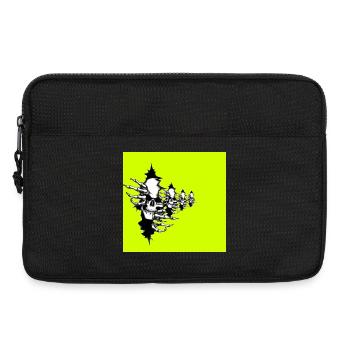 Neon Yellow Skeleton Necklace - Laptop bag 13" - black - Front