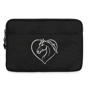 Horse Heart Horse Head Riding Gift Rider - Laptop bag 13" - black - Front