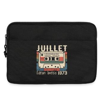 Cassette 1973 Cadeau Anniversaire Juillet 1973  - Sacoche pour ordinateur portable 13 pouces - noir - Devant
