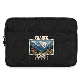 Frankreich Chamonix Vintage Reisemarke - Laptoptasche 13" - Schwarz - Vorne