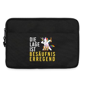 Lage ist besäufniserregend, Einhorn Bierflasche - Laptoptasche 13" - Schwarz - Vorne