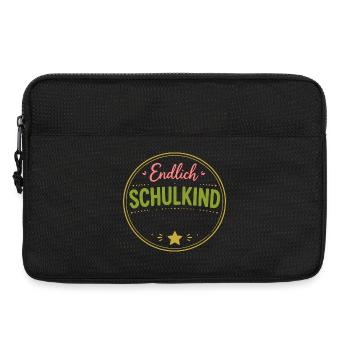 Endlich Schulkind Abzeichen - Laptoptasche 13" - Schwarz - Vorne