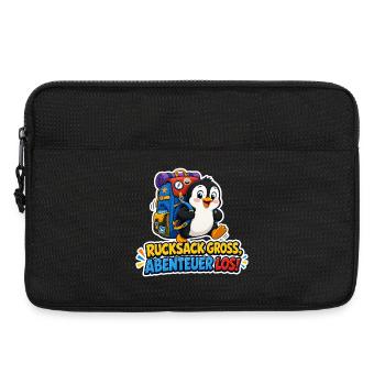 Pinguin Rucksack groß Abenteuer los Reise Humor - Laptoptasche 13" - Schwarz - Vorne