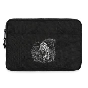 Lion majestueux dans un vaste paysage de savane - Sacoche pour ordinateur portable 13 pouces - noir - Devant