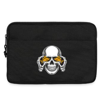 Crâne aux yeux de poisson rouge - Sacoche pour ordinateur portable 13 pouces - noir - Devant