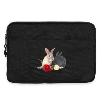 Ostern Häschen mit roses16 - Laptoptasche 13" - Schwarz - Vorne
