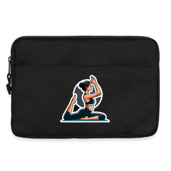 Yoga Woman Sticker - Laptop bag 13" - black - Front