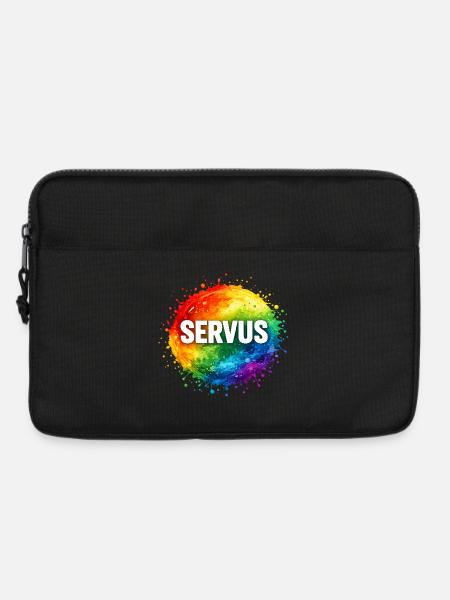 Bunte Farbexplosion SERVUS - Laptoptasche 13" - Schwarz