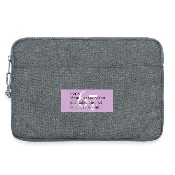 GenZ - six sept - Tout le monde est là - Sacoche pour ordinateur portable 13 pouces - gris chiné - Devant