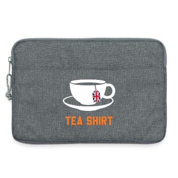 Tea Shirt – Calm Teacup Pun - Laptop bag 13" - heather grey - Front