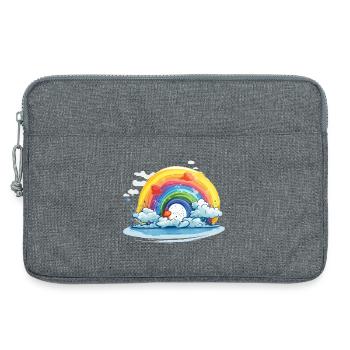 Arc-en-ciel avec des nuages - Sacoche pour ordinateur portable 13 pouces - gris chiné - Devant