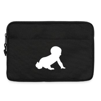 Silhouette de bébé rampant - Sacoche pour ordinateur portable 13 pouces - noir - Devant