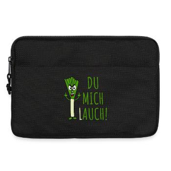 Leek with saying you leek me in green - Laptop bag 13" - black - Front
