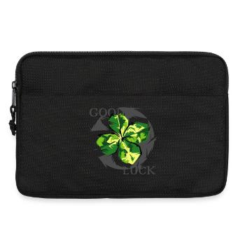 Bonne chance Feuille trèfle icône graphique nature icône - Sacoche pour ordinateur portable 13 pouces - noir - Devant