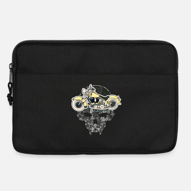 Totenkopf Motorrad - Laptoptasche 13" - Schwarz