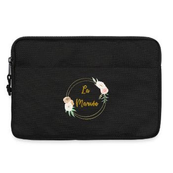 la mariée or et fleurs - Sacoche pour ordinateur portable 13 pouces - noir - Devant