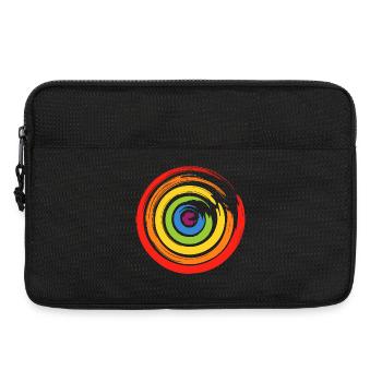 Locker gemalte Kreise aus farbigen Pinselstrichen - Laptoptasche 13" - Schwarz - Vorne
