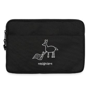 resigniert, Reh, lustiges Reh, Wortspiel, Tiere - Laptoptasche 13" - Schwarz - Vorne