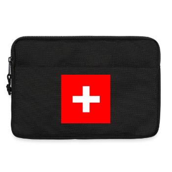 Schweiz Schweizer Fahne Flagge Geschenk - Laptoptasche 13" - Schwarz - Vorne