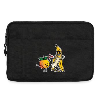 Peach banana funny couple sex valentines day - Laptop bag 13" - black - Front