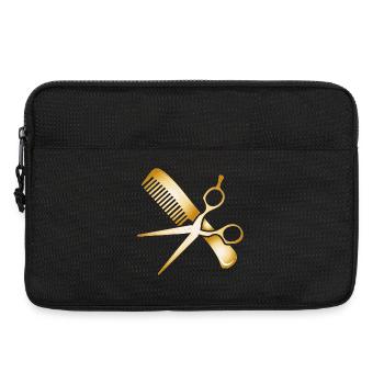 goldenes Friseur Zubehör Schere und Kamm - Laptoptasche 13" - Schwarz - Vorne