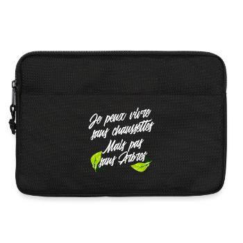 Je peux vivre sans chaussettes mais pas sans arbre - Sacoche pour ordinateur portable 13 pouces - noir - Devant