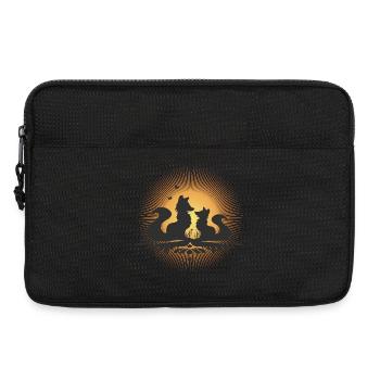 Romantische Fuchs-Silhouette im Mondschein - Laptoptasche 13" - Schwarz - Vorne