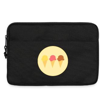 crème glacée crème glacée fraise glace vanille crème glacée chocolat glace - Sacoche pour ordinateur portable 13 pouces - noir - Devant